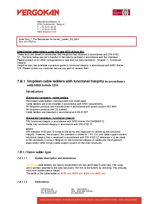 Spec Text_7_Fire Resistance Horizontal_Ladder_EN_2019